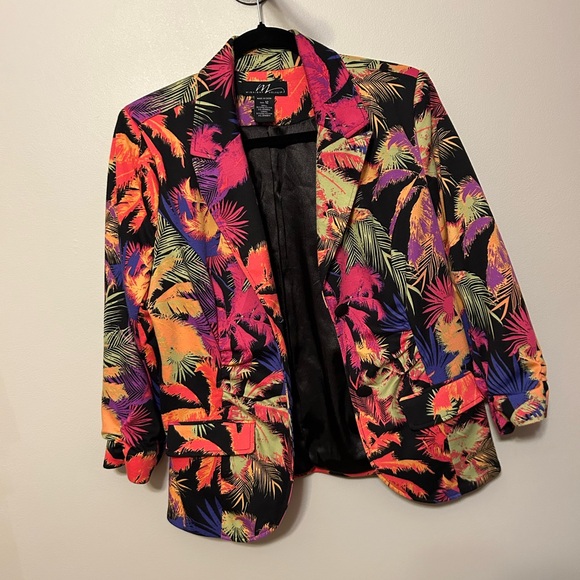 Midnight Velvet Jackets & Blazers - Midnight Velvet Multicolor Tropical Blazer